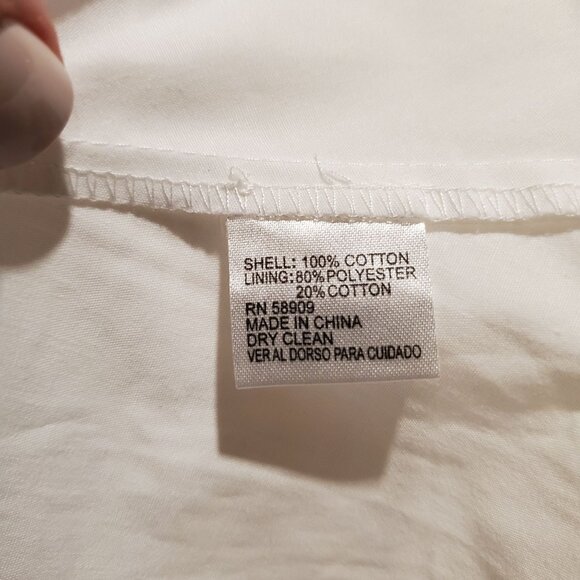 Preowned Gianni Bini White Cotton Eyelet Aline Skirt with Zipper Women's Siz - Picture 4 of 6